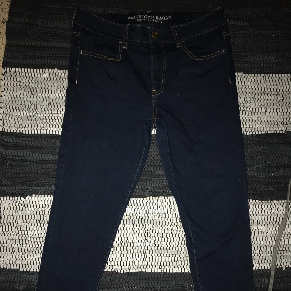 american eagle dark wash jegging